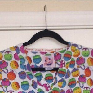 Childrens Miracle Network Medical Short Sleeve Pocket Scrub Top Size XXL Womens